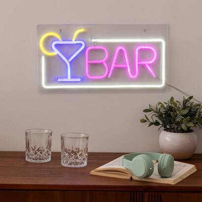 Led wall neon "bar" multicolored, l. 42 cm