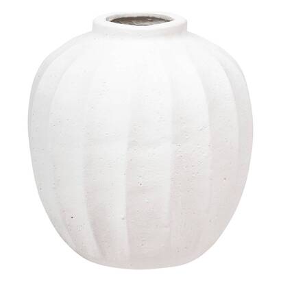 Ball vase "amia" ceramic, white, h.28 cm