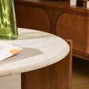 Coffee Table "Nanda" Marble, White, D.91.5 cm White