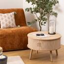 Coffee table with 2 doors "Nysos" Cream, 60x60x40.7 cm Cream