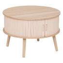 Coffee table with 2 doors "Nysos" Cream, 60x60x40.7 cm Cream