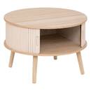 Coffee table with 2 doors "Nysos" Cream, 60x60x40.7 cm Cream