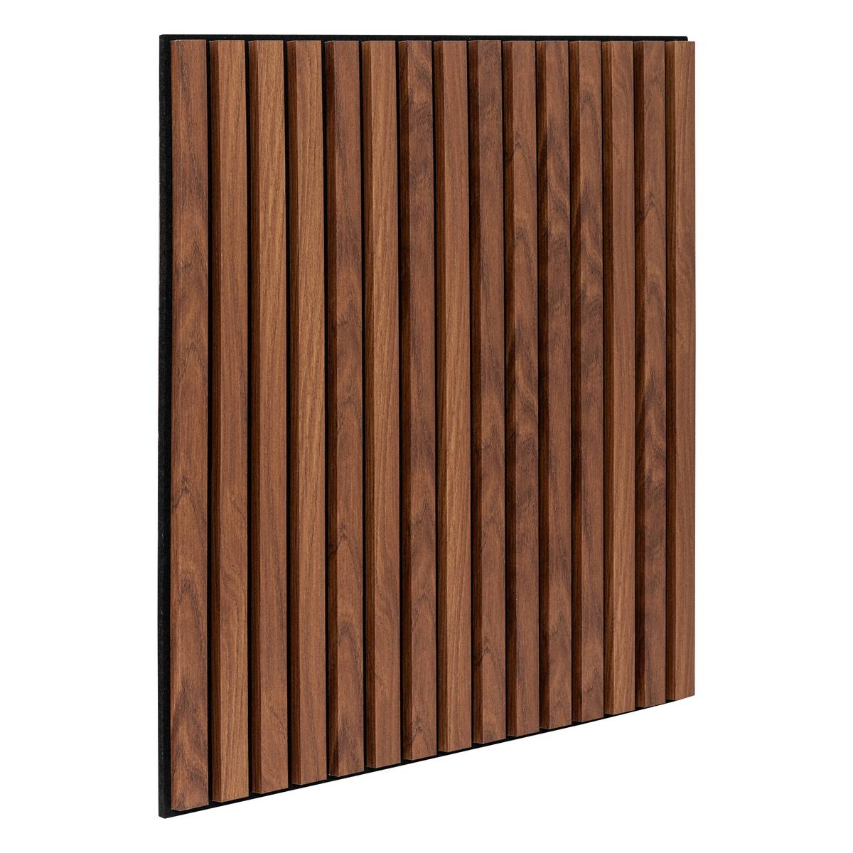 Decorative wood slat panel "Colva" Walnut effect, black background, 60x60 cm Walnut effect / Black background