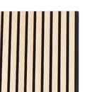 Decorative wood slat panel "Colva" Light oak effect, black background, 240x60 cm Light oak effect / Black background