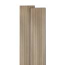 Decorative wood slat panel "Colva" Light oak effect, black background, 240x60 cm Light oak effect / Black background
