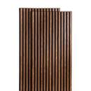 Decorative wood slat panel "Colva" Walnut effect, black background, 120x60 cm Walnut effect / Black background