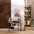 Decorative wood slat panel "Colva" Walnut effect, black background, 60x60 cm Walnut effect / Black background