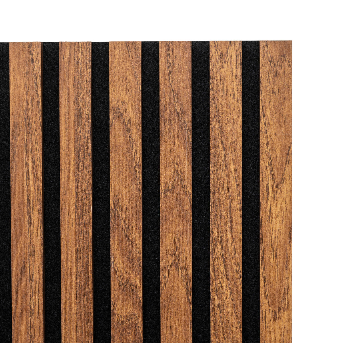 Set of 3 Colva decorative wood slat panels Walnut effect, black background, 120x60 cm Walnut effect / Black background