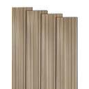 Set of 4 Colva decorative wood slat panels Light oak effect, black background, 240x60 cm Light oak effect / Black background