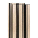 Set of 2 Colva decorative wood slat panels Light oak effect, black background, 120x60 cm Light oak effect / Black background