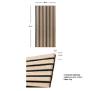 Set of 2 Colva decorative wood slat panels Light oak effect, black background, 120x60 cm Light oak effect / Black background