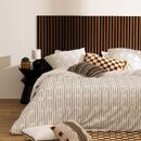 Set of 4 Colva decorative wood slat panels Walnut effect, black background, 60x60 cm Walnut effect / Black background