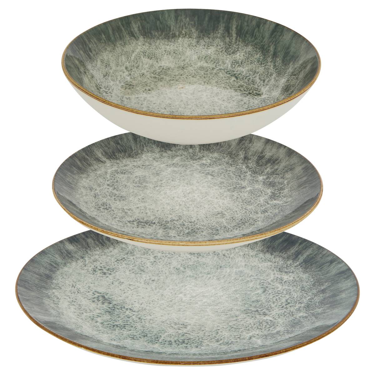 Vajilla "Juliette" Porcelana, 12 piezas, Verde Verde