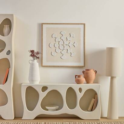 Lienzo 3d "houria" beige, 78x78 cm