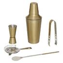 Set de cóctel "Gold" Acero Inoxidable, 5 Piezas, Dorado Oro