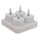 4 velas LED "Aitor" Blanco, 10,80 x 10,50 cm Blanco