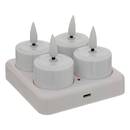 4 velas LED "Aitor" Blanco, 10,80 x 10,50 cm Blanco