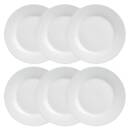 Juego de 6 platos llanos "Ronde" D.27 cm, Blanco Blanco