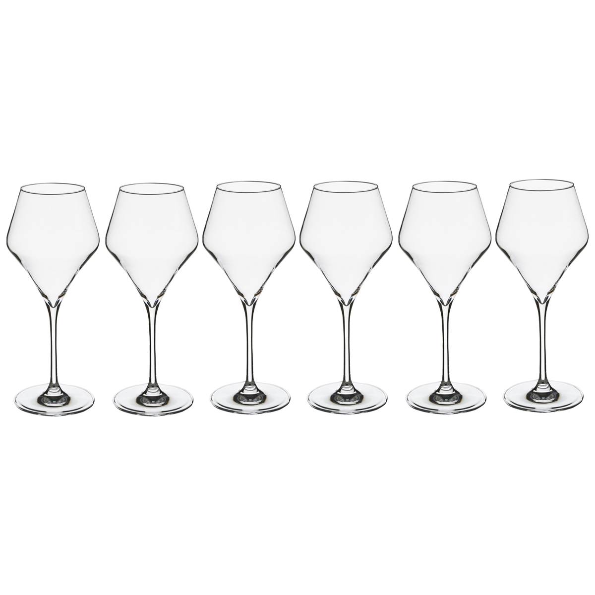 Lote de 6 vasos de agua "Clarillo" 380 ml, Transparente Transparente