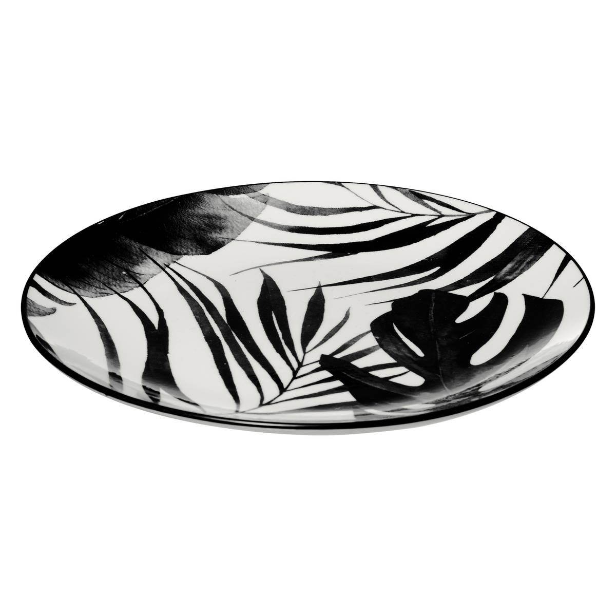 Vajilla "Palme" 18 piezas, blanco Negro