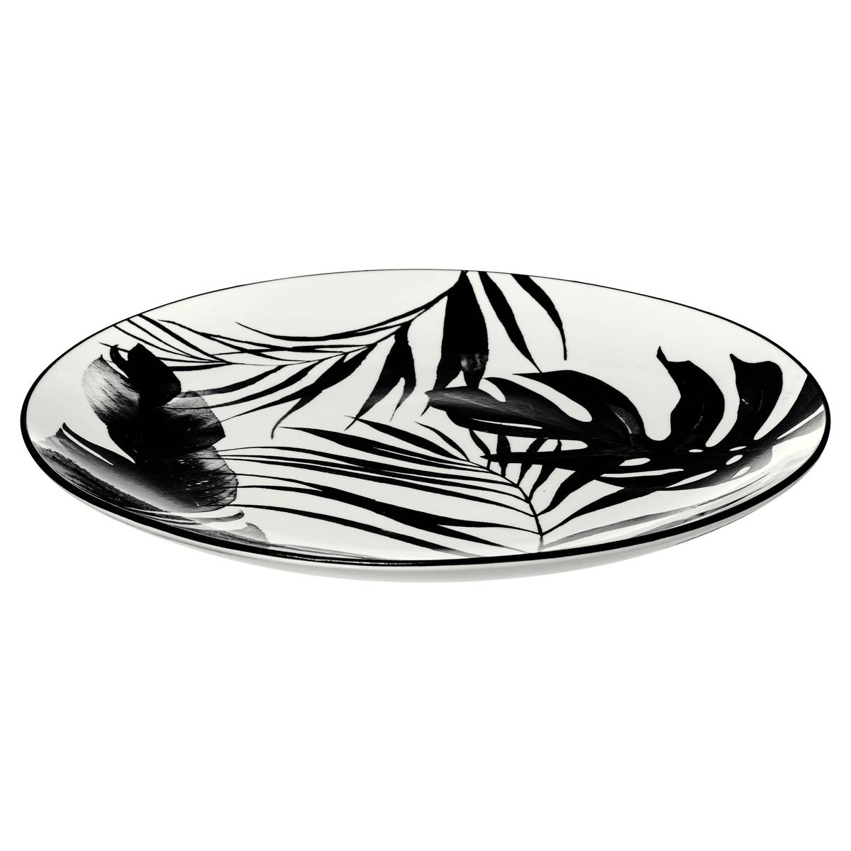 Vajilla "Palme" 18 piezas, blanco Negro