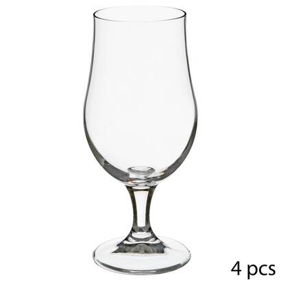 Lote de 4 vasos de cerveza "biere" 370 ml, transparente