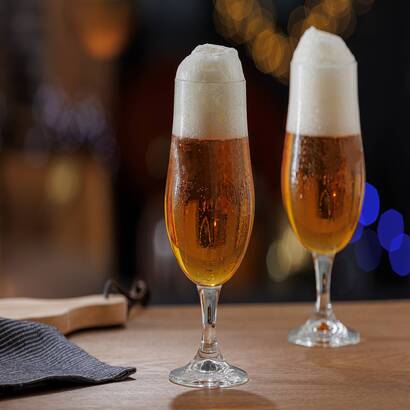 Lote de 4 vasos de cerveza "biere" 370 ml, transparente