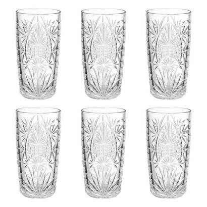 Lote de 6 vasos altos "ayla" 350 ml, transparente