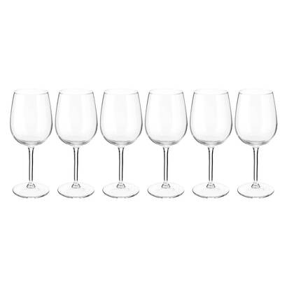 Juego de 6 copas de vino "orpea" 360 ml, transparente