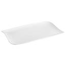 Lote de 6 platos llanos "Vague" 33x21 cm, Blanco Blanco