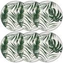 Lote de 6 platos llanos "Palme" D.26,6 cm, Negro Verde