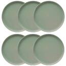 Juego de 6 platos de postre "Marie" Gres (cerámica), D.20 cm, Verde claro Verde claro