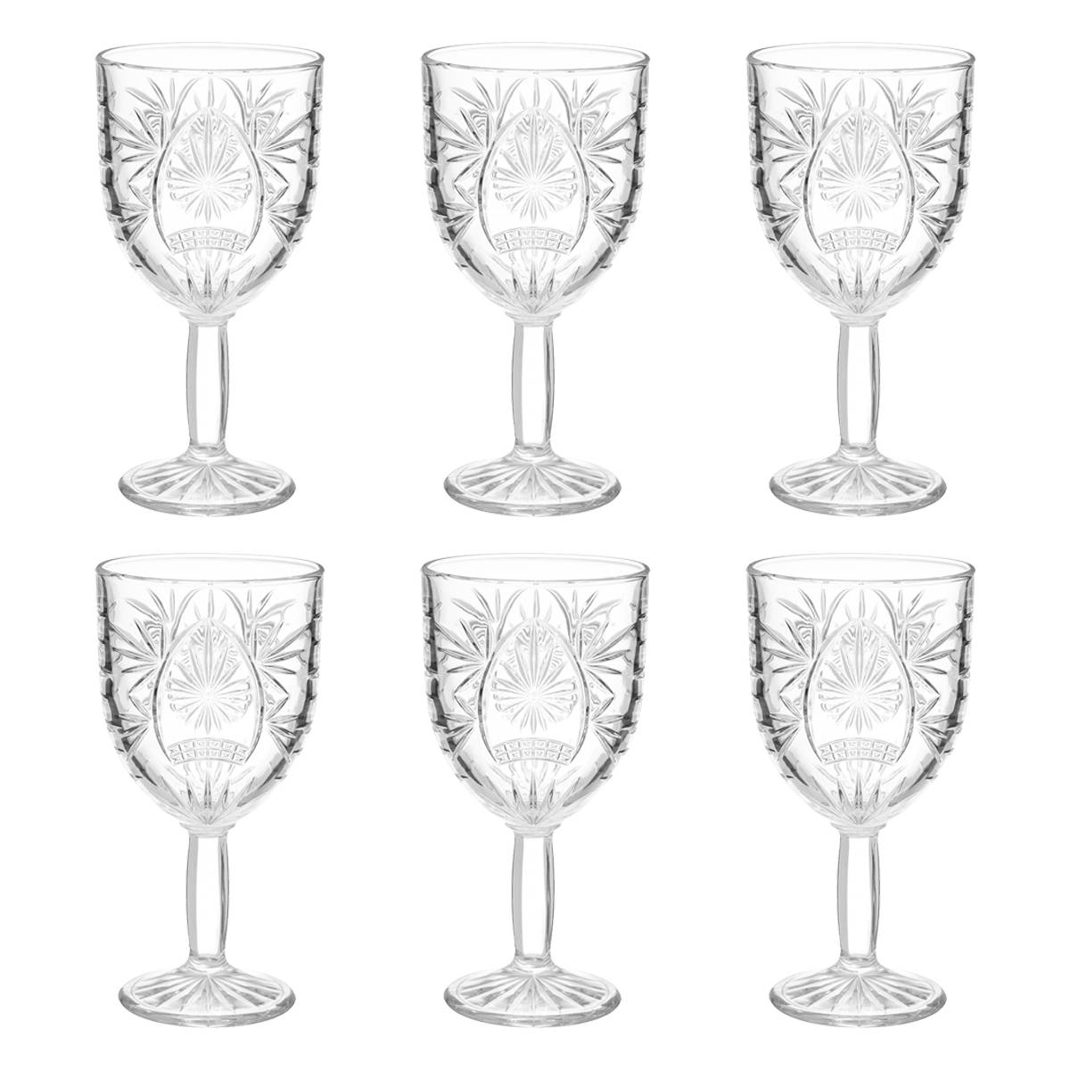 Lote de 6 copas de vino "Ayla" 290 ml, Transparente Transparente