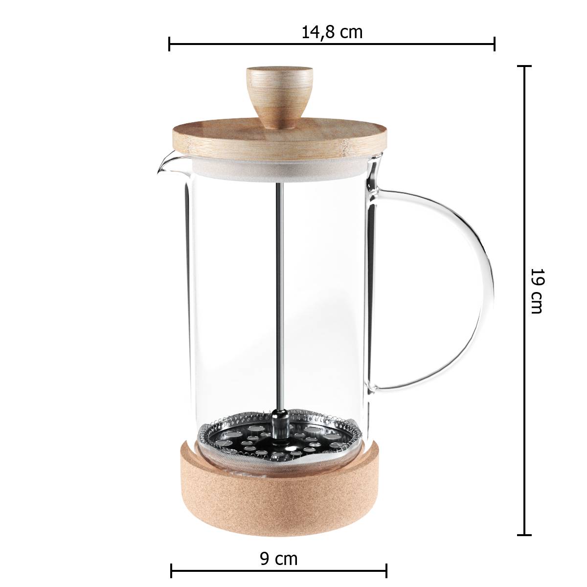Cafetera "Bamb&uacute;" 600 ml, Transparente Transparente