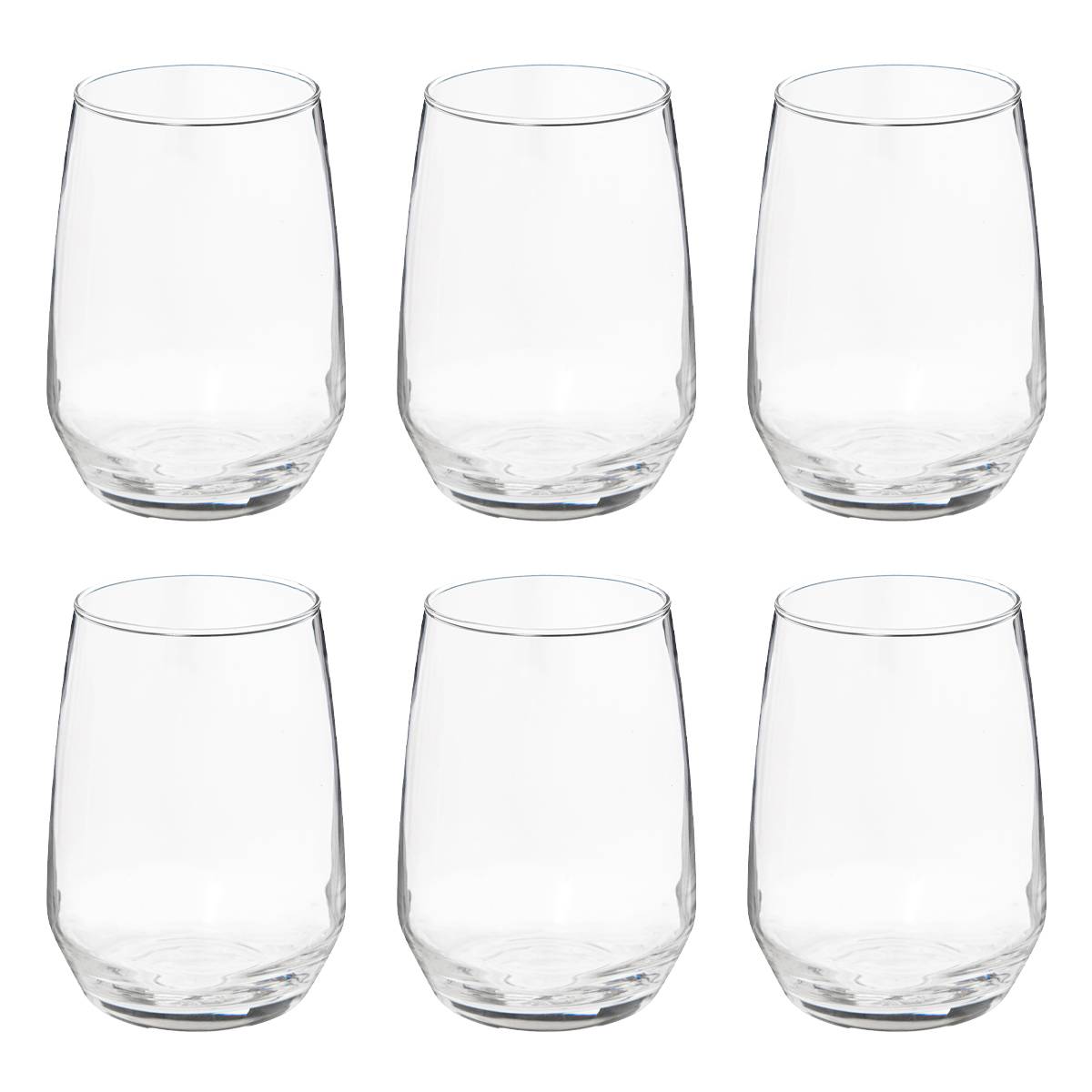 Lote de 6 vasos "Nora" 450 ml, Transparente Transparente