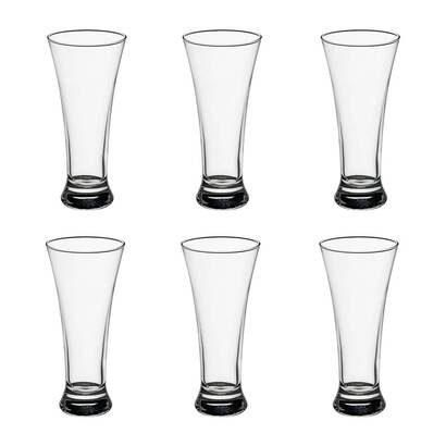 Lote de 6 vasos de cerveza "bier" 320 ml, transparente