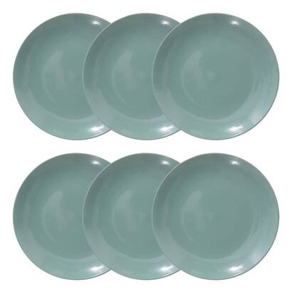 Pack de 6 platos llanos "colorama" d.26,4 cm, verde cedro