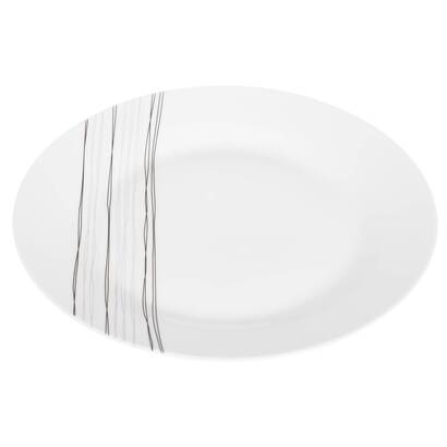 Lote de 6 platos llanos "lignes" d.27 cm, blanco
