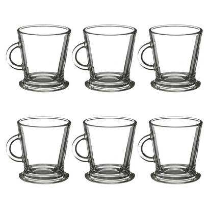 Lote de 6 tazas "cleo" 180 ml, transparente