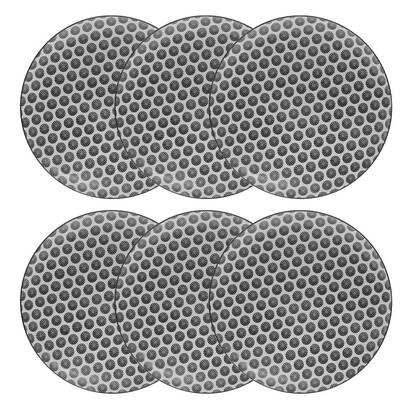 Lote de 6 platos llanos "bohemia" d.26,5 cm, negro y blanco