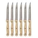 Juego de 6 cuchillos de carne "Madera" Beige Beige