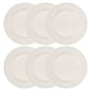 Juego de 6 platos llanos "Perle" D.27 cm, Blanco Blanco