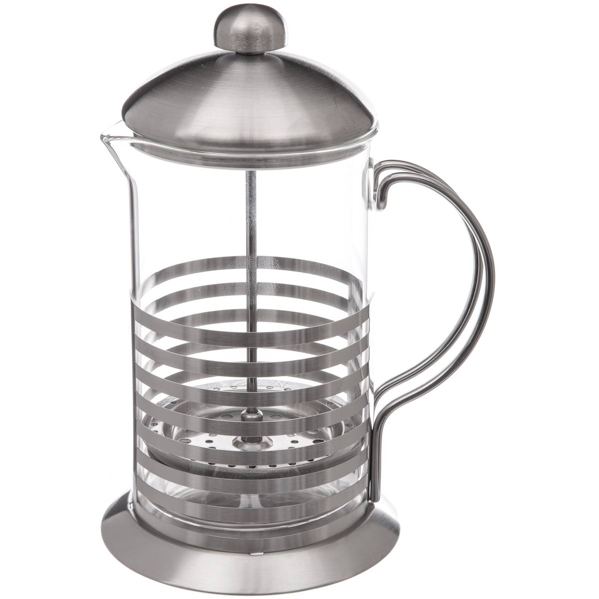 Cafetera a rayas "Rayu" 80 cl Plata
