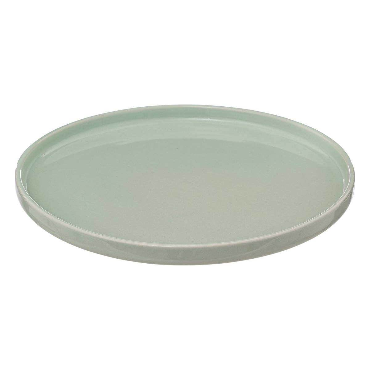 Juego de 6 platos llanos "Marie" Gres (cerámica), D.26,5 cm, Verde claro Verde claro