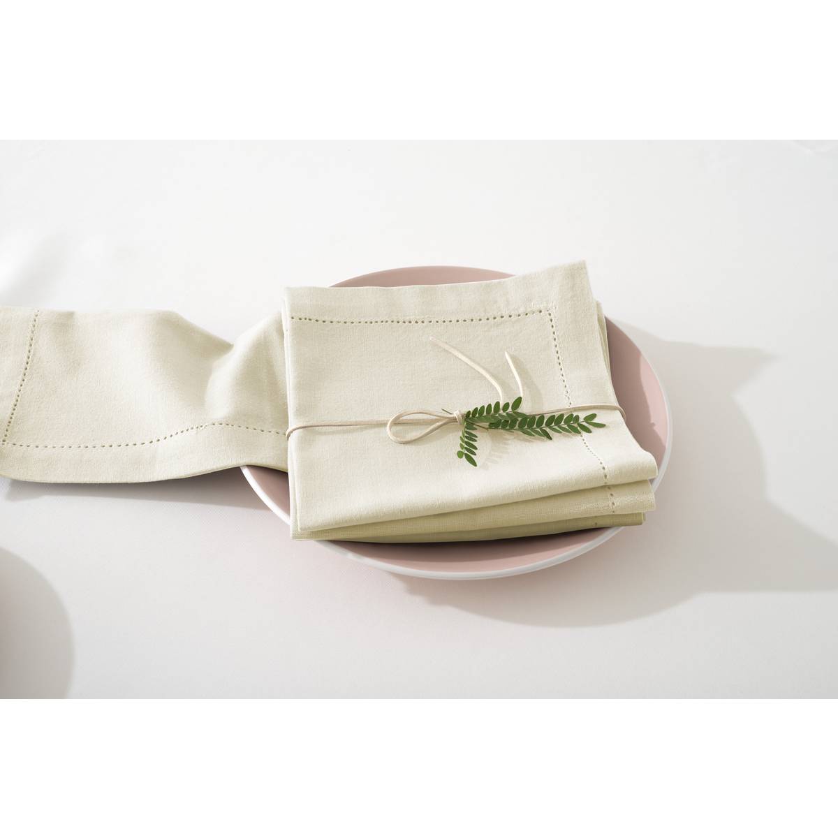 Juego de 4 servilletas "Jane" Lino beige, 170 g/m2, 40x40 cm Beige lino