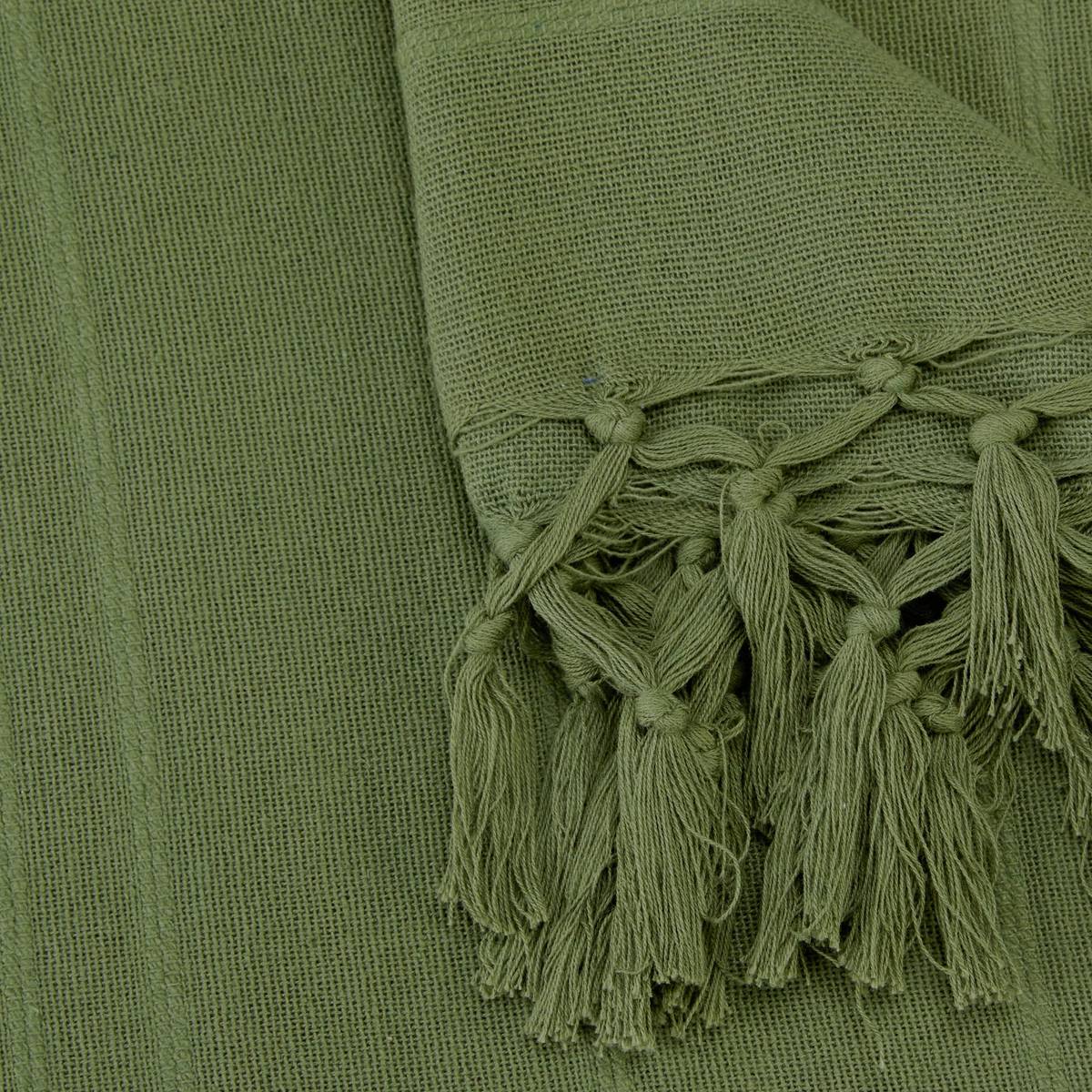 Manta de cama "Anjali" Verde caqui, 220x160 cm Verde caqui