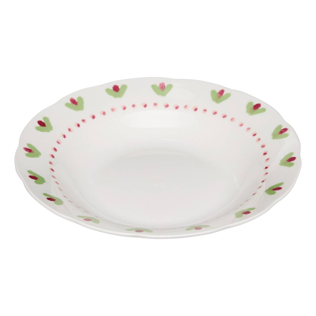 Juego de 6 platos hondos "Fleur De Rose" porcelana, D.23 cm Multicolor