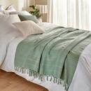 Manta de cama "Anjali" Verde celad&oacute;n, 250x230 cm Verde celad&oacute;n