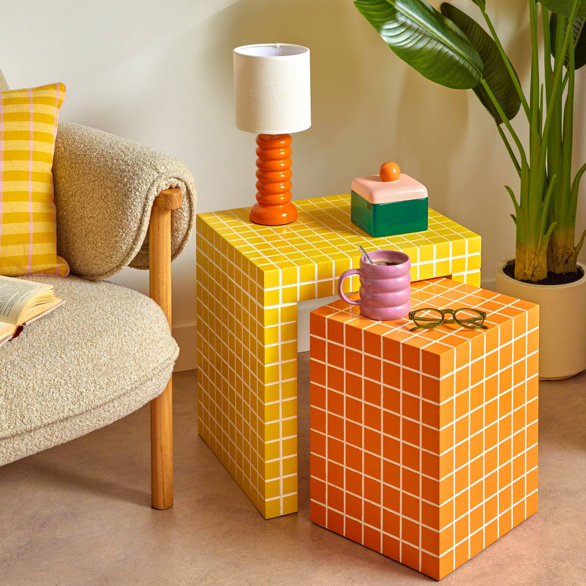 L&aacute;mpara "Vinas" Naranja, H.33,5 cm Naranja
