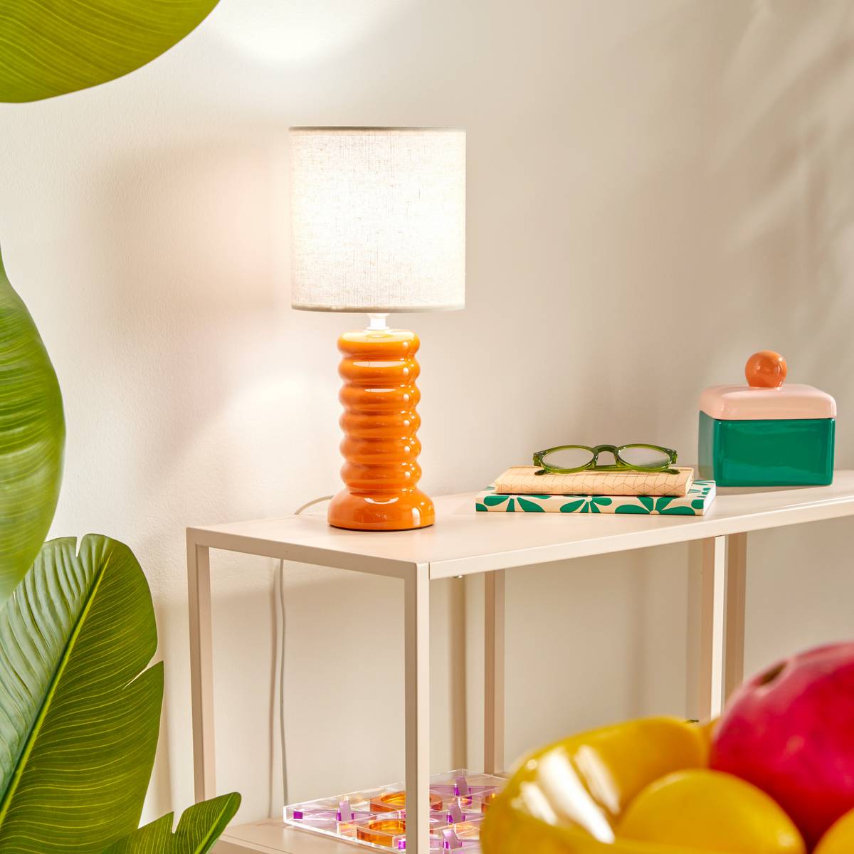 L&aacute;mpara "Vinas" Naranja, H.33,5 cm Naranja